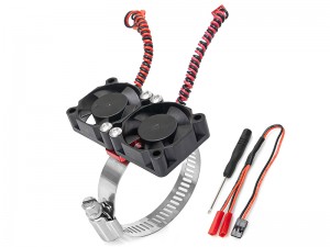 ADJUSTABLE DUAL MOTOR HEATSINK COOLING FAN 30 X 30mm WITH 304 STAINLESS TAIL BELT MOUNT FOR HOBBY 540 3660 3670 4074 4068 4274 - RS-MHS6030