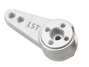 ALUMINUM 7075 T6 ADJUSTABLE STEERING SERVO ARM - 15T AXI251010 FOR 1.6 AXIAL RACING SCX-6 RC JEEP JLU WRANGLER CRAWLER AXI05000T1 - SILVER - RS-AXI251010/SI