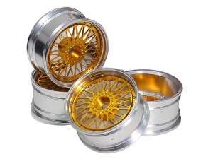 ALUMINUM VINTAGE BBS RIM SET 45 X 26mm 12mm HEX FOR 1/10 YOKOMO DRIFT TAMIYA TT-02D RC CAR - RS-WH482612/GO