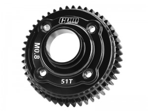 40Cr CARBON STEEL CENTER DIFFERENTIAL SPUR GEAR 0.8 MOD 32P - 51T 8575 FOR TRAXXAS 1/7 UDR UNLIMITED DESERT RACER 85076-4 - UDR051TS-BK