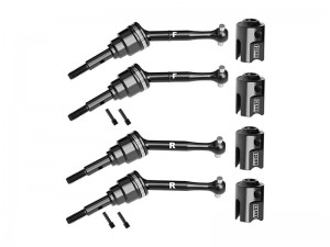4140 CARBON STEEL FRONT & REAR DRIVESHAFTS AND DRIVE CUPS 10850X FOR TRAXXAS MINI SLASH 4X4 108164-1 - SLAM041FRS