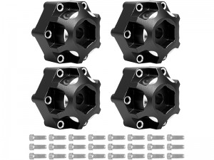 ALUMINUM HEX WHEEL HUBS ADAPTERS 6 X 30 TO 12mm WIDE TYPE 17.5mm PRO633701 MX28 FOR TRAXXAS STAMPEDE RUSTLER 4X4 RC TRUCK - RS-PRO633701/BK