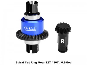 GPM MGG1230RS STEEL 7075 ALLOY REAR DIFFERENTIAL GEAR SET 12/30T FOR ARRMA 1/18 GRANITE GROM / 1/14 TYPHON GROM / 1/16 MOJAVE GROM - BLUE - MGG1230RS-B