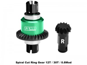 GPM MGG1230RS STEEL 7075 ALLOY REAR DIFFERENTIAL GEAR SET 12/30T FOR ARRMA 1/18 GRANITE GROM / 1/14 TYPHON GROM / 1/16 MOJAVE GROM - MGG1230RS-G