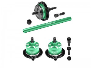 GPM ALUMININUM FULL FRONT CENTER REAR COMPLETE DIFFERENTIAL SET FOR TRAXXAS MINI SLASH 4X4 SHORT COURSE 10816 - GREEN - TXMM1137SSLAM4712/G