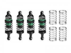GPM SLAM063FR 6061 ALLOY FRONT & REAR ADJUSTABLE PROGRESSIVE SPRING SHOCK 63mm 10865 10860 FOR TRAXXAS MINI SLASH SHORT COURSE 108164-1 - GREEN - SLAM063FR-G
