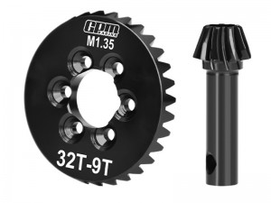 GPM SCX60932TS 20Cr STEEL SPIRAL-CUT RING & PINION GEAR SET 32T/9T M1.35 AXI252007 FOR AXIAL 1/6 SCX6 CRAWLER AXI05000 - SCX60932TS