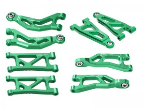GPM MGM4567 7075-T6 ALLOY FRONT & REAR UPPER & LOWER SUSPENSION ARMS ARA330839 ARA330840 FOR ARRMA 1/16 MOJAVE GROM / LOSI 1/12 NASCAR - GREEN - MGM4567-G