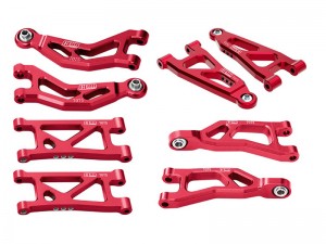 GPM MGM4567 7075-T6 ALLOY FRONT & REAR UPPER & LOWER SUSPENSION ARMS ARA330839 ARA330840 FOR ARRMA 1/16 MOJAVE GROM / LOSI 1/12 NASCAR - MGM4567-R