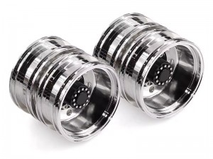 ALUMINUM REAR DOUBLE RIM SET FOR 1/14 RC TAMIYA TRACTOR TRUCK SEMI TRAILER - TRA-026R/SI