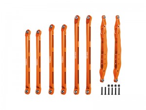 GPM RBX01449FR ALUMINUM 7075 REAR CHASSIS LINKS & REAR LOWER TRAILING ARMS & FRONT UPPER & LOWER CHASSIS LINKS AXI234023 FOR AXIAL 1/10 RBX10 ROCK BOUNCER AXI03005 - ORANGE - RBX01449FR-OR