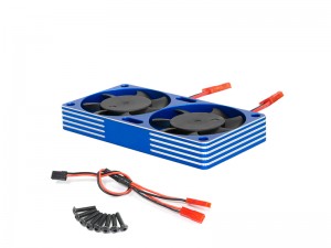 ALUMINUM ONE PIECE HEATSINK COOLING FAN 40 X 40mm 4284 4985 1717 FOR 1/5 1/6 1/8 RC CRAWLER SHORT COURSE CAR - RS-ALUFAN4040/BU