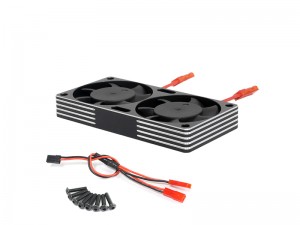ALUMINUM ONE PIECE HEATSINK COOLING FAN 40 X 40mm 4284 4985 1717 FOR 1/5 1/6 1/8 RC CRAWLER SHORT COURSE CAR - BLACK - RS-ALUFAN4040/BK