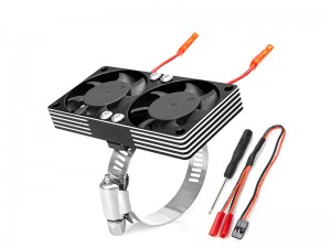 ALUMINUM ONE PIECE FANS MOTOR HEATSINK 40 X 40mm 22000RPM 40-50mm FOR 1/7 1/8 1/10 RC MONSTER SHORT COURSE CAR 4284 4985 1717 - BLACK - RS-MHS4040AL/BK