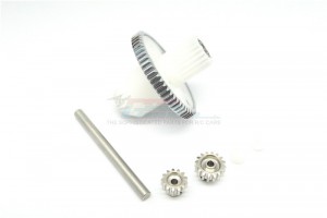 GPM CC100MG MAIN GEAR SET  -ALLOY SPUR GEAR 59T,0.8mm PITCH-1PC  -STEEL MOTOR GEAR 13T & 16T-2PCS  -PLASTIC SPUR GEAR HOLDER-1PC -5x8MM BEARING-1P ... - CC100MG-GS