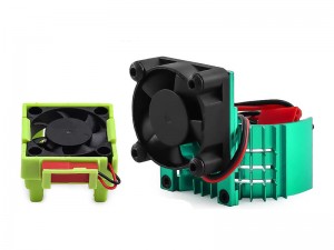 ADJUST ALUMINUM MOTOR HEATSINK 30 X 30mm COOLING FAN  W.  VELINEON VXL-3S ESC FANS MOUNT 3355R FOR 1/10 TRAXXAS SLASH MINI SLASH MINI XRT STAMPEDE ST RALLY - GREEN - RS-MHS3030VXL3/GR