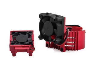 ADJUST ALUMINUM MOTOR HEATSINK 30 X 30mm COOLING FAN  W.  VELINEON VXL-3S ESC FANS MOUNT 3355R FOR 1/10 TRAXXAS SLASH MINI SLASH MINI XRT STAMPEDE ST RALLY - RED - RS-MHS3030VXL3/RE