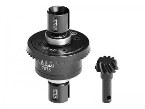 GPM STEEL 7075 ALLOY 10T / 43T FRONT / REAR COMPLETE DIFFERENTIAL 9580 FOR TRAXXAS 1/8 4WD SLEDGE MONSTER TRUCK 95076-4 - BLACK - SLE1043S-BK