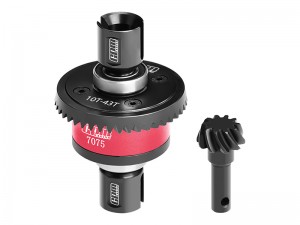 GPM STEEL 7075 ALLOY 10T / 43T FRONT / REAR COMPLETE DIFFERENTIAL 9580 FOR TRAXXAS 1/8 4WD SLEDGE MONSTER TRUCK 95076-4 - RED - SLE1043S-R