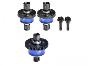 GPM STEEL 7075 FRONT CENTER REAR COMPLETE DIFFERENTIAL 9580 9585 FOR TRAXXAS 1/8 4WD SLEDGE MONSTER TRUCK 95076-4 - BLUE - SLE1043046S-B