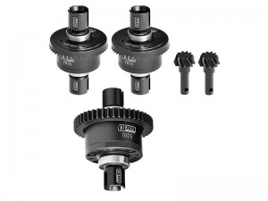 GPM STEEL 7075 FRONT CENTER REAR COMPLETE DIFFERENTIAL 9580 9585 FOR TRAXXAS 1/8 4WD SLEDGE MONSTER TRUCK 95076-4 - BLACK - SLE1043046S-BK