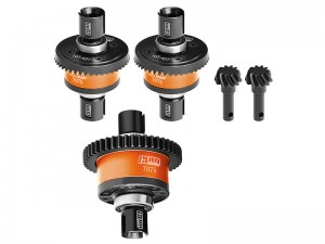 GPM STEEL 7075 FRONT CENTER REAR COMPLETE DIFFERENTIAL 9580 9585 FOR TRAXXAS 1/8 4WD SLEDGE MONSTER TRUCK 95076-4 - ORANGE - SLE1043046S-OR