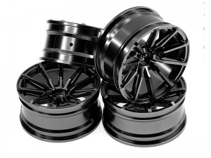 ALUMINUM RIM SET 51 X 27mm 12mm HEX FOR 1/10 TAMIYA TT-02 XV-02 RALLY DRIFT CAR - RS-WH5127/BK