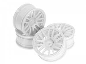 NYLON PLASTIC 52 x 26mm RIM 12mm HEX FOR 1/10 TAMIYA XV-0X TT-01 TT-02 RC ONROAD CAR - WHITE - RS-WH522612-WI