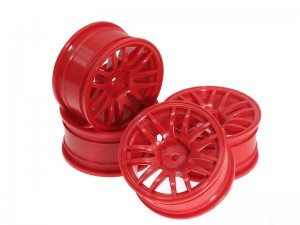 NYLON PLASTIC 52 x 26mm RIM 12mm HEX FOR 1/10 TAMIYA XV-0X TT-01 TT-02 RC ONROAD CAR - RED - RS-WH522612-RE