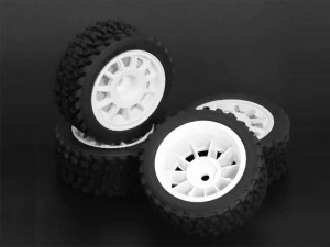 RALLY TIRE & RIM SET 60D FOR 1/10 TAMIYA M-CHASSIS XM-01 MF-01X M04 M05 M06 M07 M08 MB-01 RC CAR - TYPE C - RS-WH3526C/WI