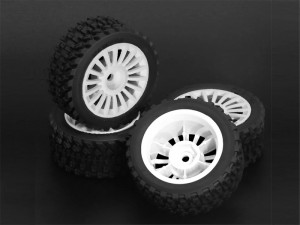 RALLY TIRE & RIM SET 60D FOR 1/10 TAMIYA M-CHASSIS XM-01 MF-01X M04 M05 M06 M07 M08 MB-01 RC CAR - RS-WH3526D/WI