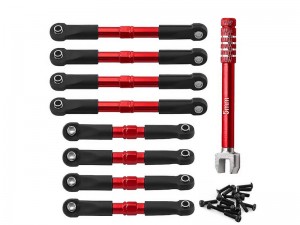 ALUMINUM FRONT &  REAR TIE ROD SET W. WRENCH 7038 7018 7075 FOR TRAXXAS 1/16 SLASH 4X4 SHORT COURSE 70054 - RS-TRX7038/RE