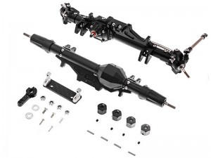 ALUMINUM FULL FRONT & REAR AXLE HOUSING ASSEMBLE KIT FOR 1/10 AXIAL RACING RR10 BOMBER WRAITH 90018 90045 90048 - RS-RR10AXLE/BK