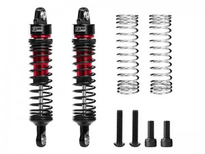 GPM MQM071F/R ALLOY FRONT/REAR ADJUSTABLE PROGRESSIVE SPRING SHOCK 71mm ARA-2591 FOR ARRMA 1/16 QUAKE GROM GORGON GROM - RED - MQM071F/R-R-BK
