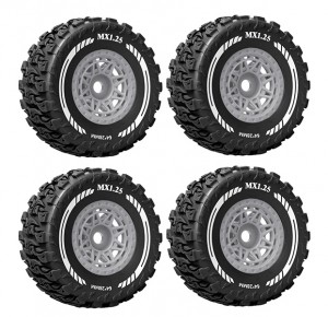 SHORT COURSE RUBBER TIRE & RIM SET 64 X 28mm 12mm HEX ARA550116 FOR 1/14 ARRMA MOJAVE GROM RC TRUCK ARA2104 - RS-TY-6528C/GR