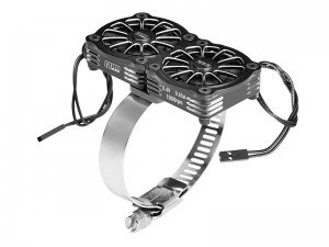 GPM GPM5276FANV2 7075 STAINLESS STEEL DUAL 40 X 40mm COOLING FAN ADJUSTABLE FOR 56 - 70 SERIES MOTOR - BLACK - GPM5276FANV2/BK