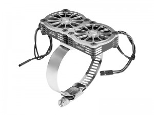 GPM GPM5276FANV2 7075 STAINLESS STEEL DUAL 40 X 40mm COOLING FAN ADJUSTABLE FOR 56 - 70 SERIES MOTOR - SILVER - GPM5276FANV2/S