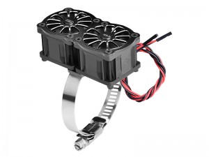 GPM GPM5276FANB2 7075-T6 ALLOY 316 STAINLESS STEEL DUAL 40 X 28mm COOLING FAN ADJUSTABLE FOR 56-70 SERIES MOTOR - BLACK - GPM5276FANB2-BK