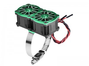 GPM GPM5276FANB2 7075-T6 ALLOY 316 STAINLESS STEEL DUAL 40 X 28mm COOLING FAN ADJUSTABLE FOR 56-70 SERIES MOTOR - GREEN - GPM5276FANB2-G
