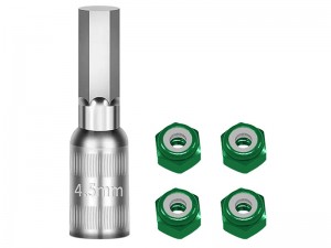 ALUMINUM WHEEL LOCK NUT AND NUT TOOL FOR AXIAL 1/30 SCX30 CRAWLER FORD BRONCO AXI-2048 JEEP WRANGLER AXI-2261 - SCX30/005-G