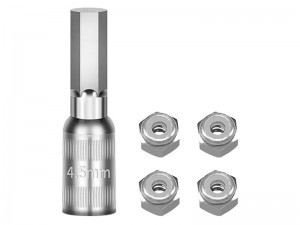 ALUMINUM WHEEL LOCK NUT AND NUT TOOL FOR AXIAL 1/30 SCX30 CRAWLER FORD BRONCO AXI-2048 JEEP WRANGLER AXI-2261 - SILVER - SCX30/005-S