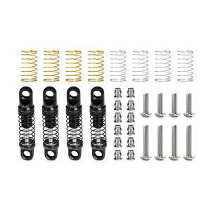 GPM SCX30/22FR ALLOY ADJUSTABLE SHOCK SET 22mm AXI-3317 FOR AXIAL 1/30 SCX30 FORD BRONCO SCX30 JEEP WRANGLER JLU AXI-2048 AXI-2261 - BLACK - SCX30/22FR-BK-BK