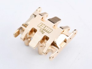 GPM BRASS CENTER GEAR BOX MOUNT SKID PLATE - 18g AXI-3311 FOR AXIAL 1/30 SCX30 Ford Bronco Jeep Wrangler JLU 4X4 AXI-2048 AXI-2261 - SCX30/38X-OC