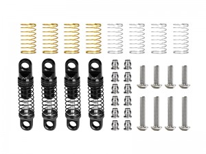 ALLOY ADJUSTABLE SHOCK SET 22mm AXI-3317 FOR  AXIAL 1/30 SCX30 FORD BRONCO SCX30 JEEP WRANGLER JLU AXI-2261 AXI-2048 - BLACK - SCX30/22FR-BK-BK