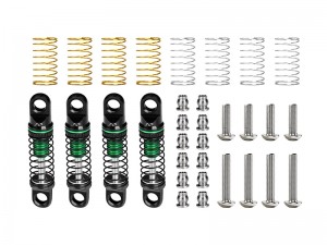 ALLOY ADJUSTABLE SHOCK SET 22mm AXI-3317 FOR  AXIAL 1/30 SCX30 FORD BRONCO SCX30 JEEP WRANGLER JLU AXI-2261 AXI-2048 - GREEN - SCX30/22FR-G-BK