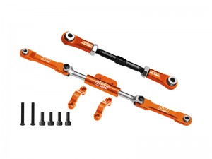GPM H1016224 4140 CARBON STEEL 7075 T6 ALLOY SERVO LINK & FRONT STEERING LINK SET IRC00192  FOR VANQUISH 1/10 H10 OPTIC YOKOHAMA RTR SPARCO RTR VPS09027 - ORANGE - H1016224-OR