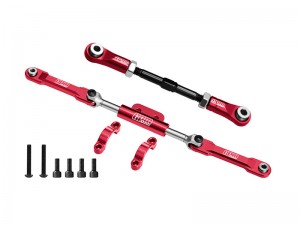 GPM H1016224 4140 CARBON STEEL 7075 T6 ALLOY SERVO LINK & FRONT STEERING LINK SET IRC00192  FOR VANQUISH 1/10 H10 OPTIC YOKOHAMA RTR SPARCO RTR VPS09027 - RED - H1016224-R