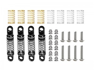 GPM SCX30/26FR ALLOY ADJUSTABLE SHOCK SET - 26mm AXI-3317 FOR AXIAL 1/30 SCX30 FORD BRONCO SCX30 JEEP WRANGLER JLU CRAWLER AXI-2048 AXI-2261 AXI-2260 - SCX30/26FR-S-BK