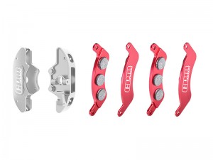 GPM 7075 T6 ALLOY FRONT BRAKE CALIPERS & BRAKE PADS 10951 10956 FOR TRAXXAS 1/6 FUNCO PRO SCALE 2WD SAND CAR 8S 109076-4 - SILVER - TPS006KIT-S