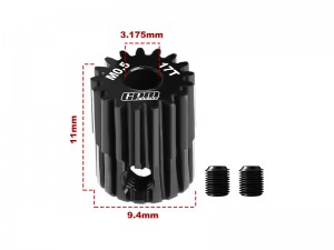 40Cr STEEL MOTOR PINON GEAR M0.5 3.175  13T - 23T - MG317T/0.5M